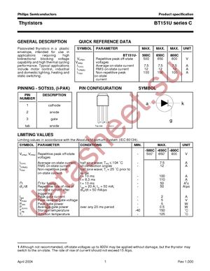 BT151U-500C,127 datasheet  